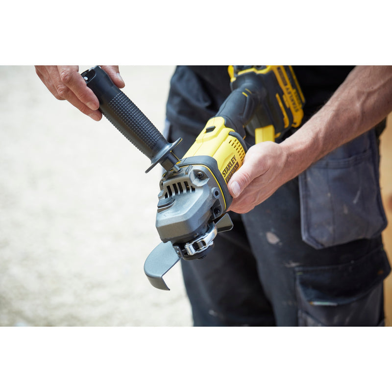 Load image into Gallery viewer, Stanley fatmax v20 18v haakse slijper (geel zwart, koffer, 2 accu's (4.0ah) en oplader (4a) inbegrepen)