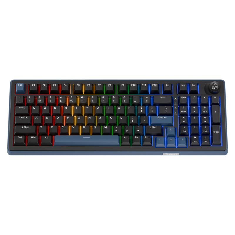 Load image into Gallery viewer, Ducky ok-m-98 rgb mechanisch toetsenbord (zwart, us lay-out (qwerty), ktt linear, 96%, rgb, hot-swap, pbt, 2.4 ghz | bluetooth | usb-c)