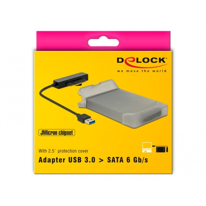 Load image into Gallery viewer, Delock usb-a 3.2 converter > sata 22-pin stekker (zwart, 0,15 meter)
