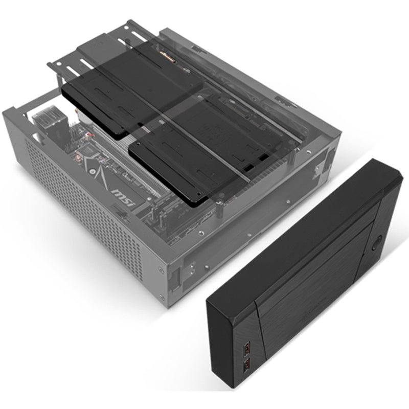 Afbeelding laden in galerijviewer, Silverstone sst-ml10b htpc behuizing (zwart | 2x usb-a)