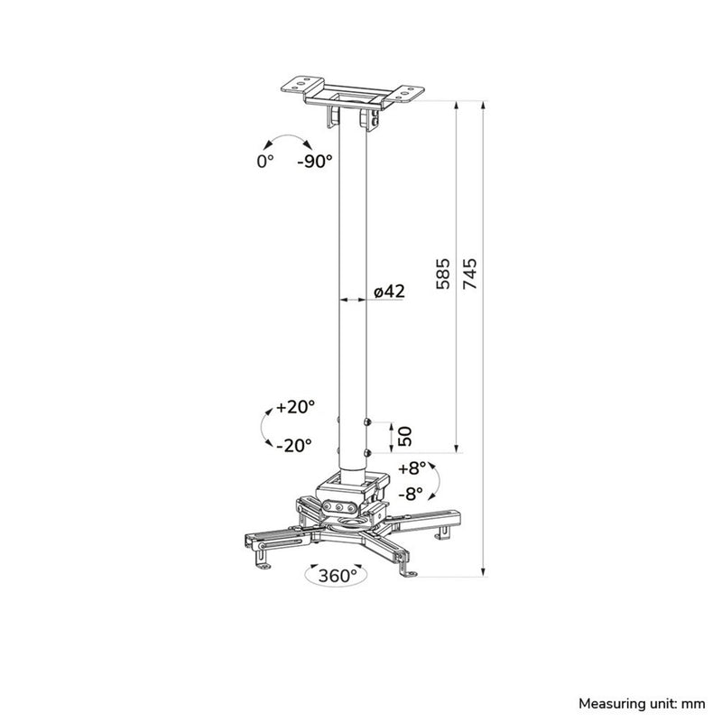 Load image into Gallery viewer, Neomounts cl25-550wh1 beamer plafondbeugel plafondhouder (wit)