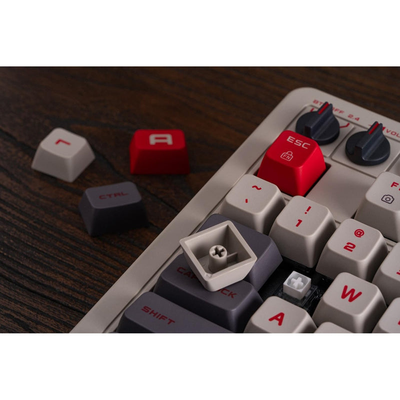 Afbeelding laden in galerijviewer, 8bitdo retro mechanical keyboard n edition (grijs, us lay-out (qwerty), kailh box white, 100%, bluetooth low energy, wireless 2.4g, usb)