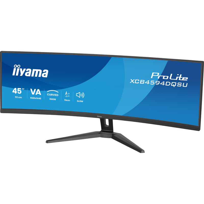 Load image into Gallery viewer, Iiyama prolite xcb4594dqsu-b1 44.5 curved ultrawide monitor (zwart (mat), hdmi, displayport, usb, audio)