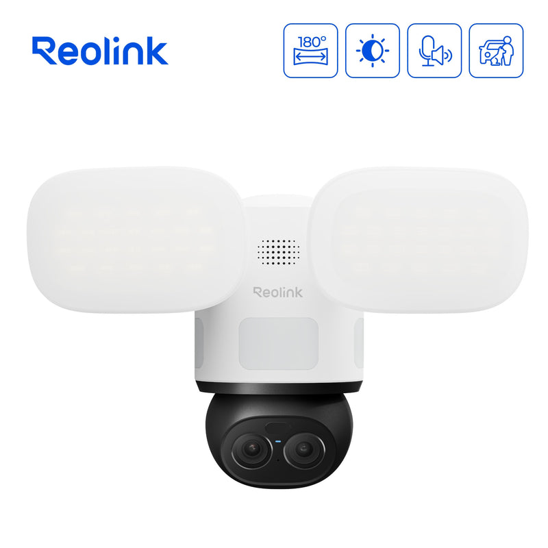Afbeelding laden in galerijviewer, Reolink f850w trackflex floodlight wifi beveiligingscamera (wit, 4k, wifi)