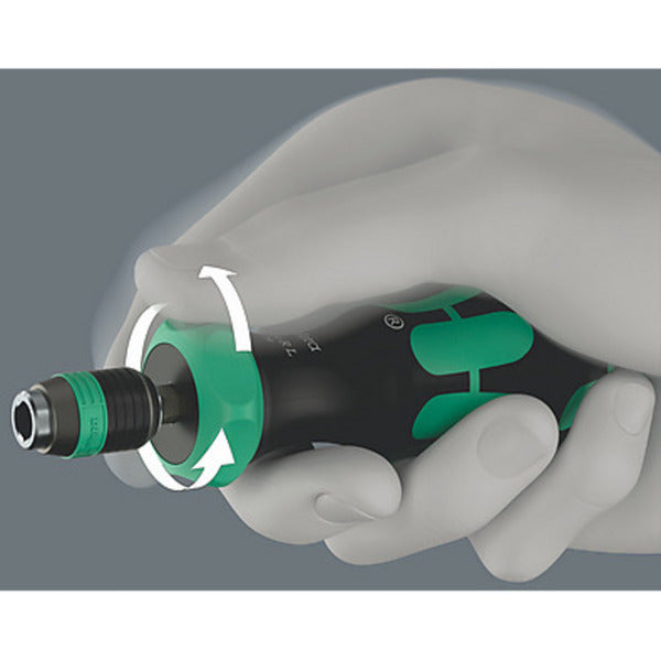 Load image into Gallery viewer, Wera 838 ra-r l bithandhouder met ratelfunctie, 1 4 schroevendraaier (zwart groen)