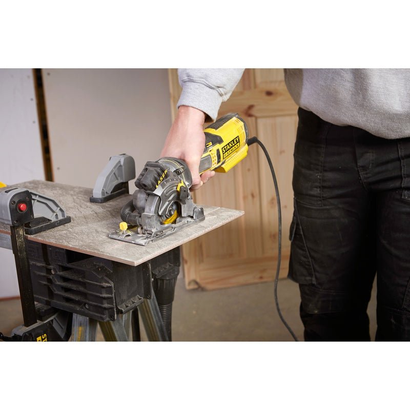 Load image into Gallery viewer, Stanley fatmax 650w multimateriaalzaag handcirkelzaag (geel zwart, met koffer)