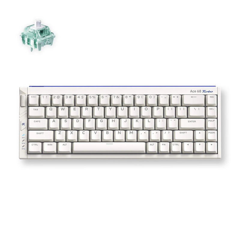 Afbeelding laden in galerijviewer, Mchose ace 68 turbo full-aluminum esports hall effect keyboard (wit, us lay-out (qwerty), gateron magnetic jade pro, 65%, 8k, rgb, hot swap, usb-c, hall effect sensor)