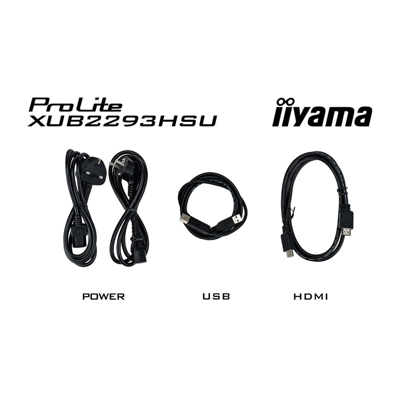 Load image into Gallery viewer, Iiyama prolite xub2293hsu-b7 21.5 monitor (zwart, hdmi, displayport, 2x usb-a, usb-b)