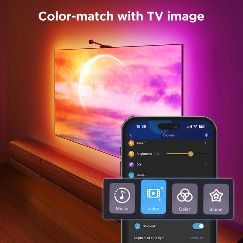 Afbeelding laden in galerijviewer, Govee envisual smart tv backlight 3s ledstrip (2.4ghz wifi, bluetooth, voor 55 - 65 inch tv's)