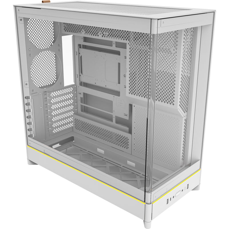 Load image into Gallery viewer, Montech hs02 midi tower behuizing (wit | 2x usb-a | 1x usb-c | rgb | tempered glass)