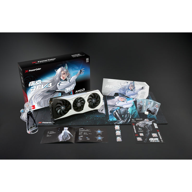Load image into Gallery viewer, Powercolor radeon rx 9070 xt hellhound reva16gb limited edition grafische kaart (wit zwart, rdna4, gddr6, 3x displayport, 1x hdmi)