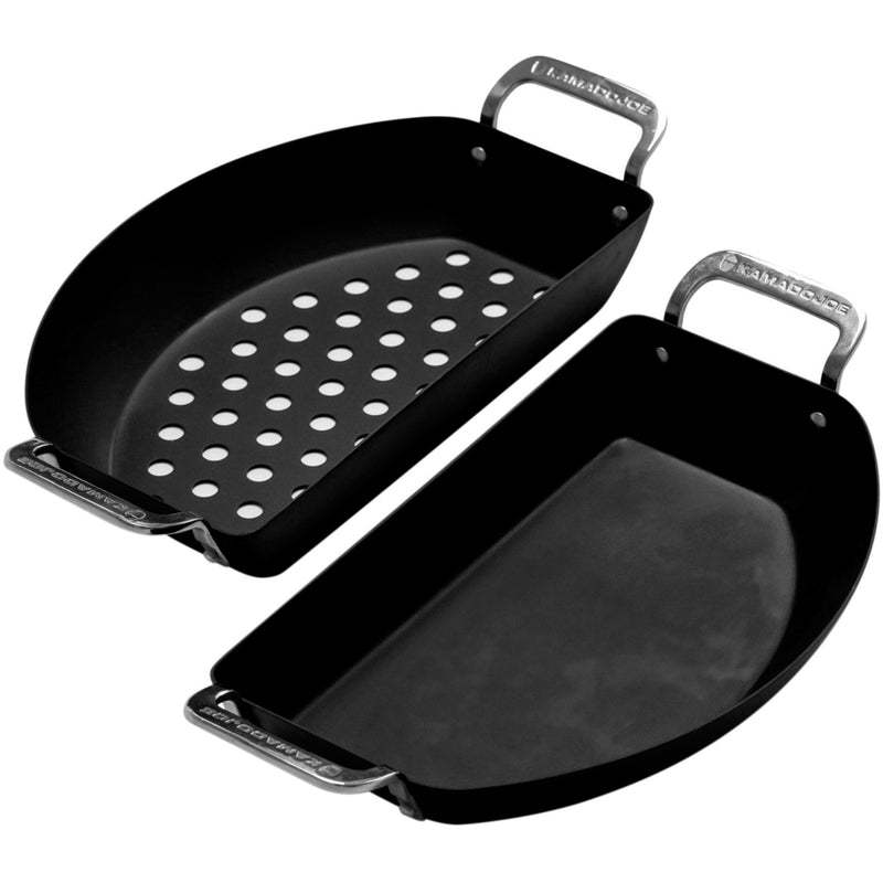 Load image into Gallery viewer, Kamado joe karbon steel half moon pan set bak- braadpan