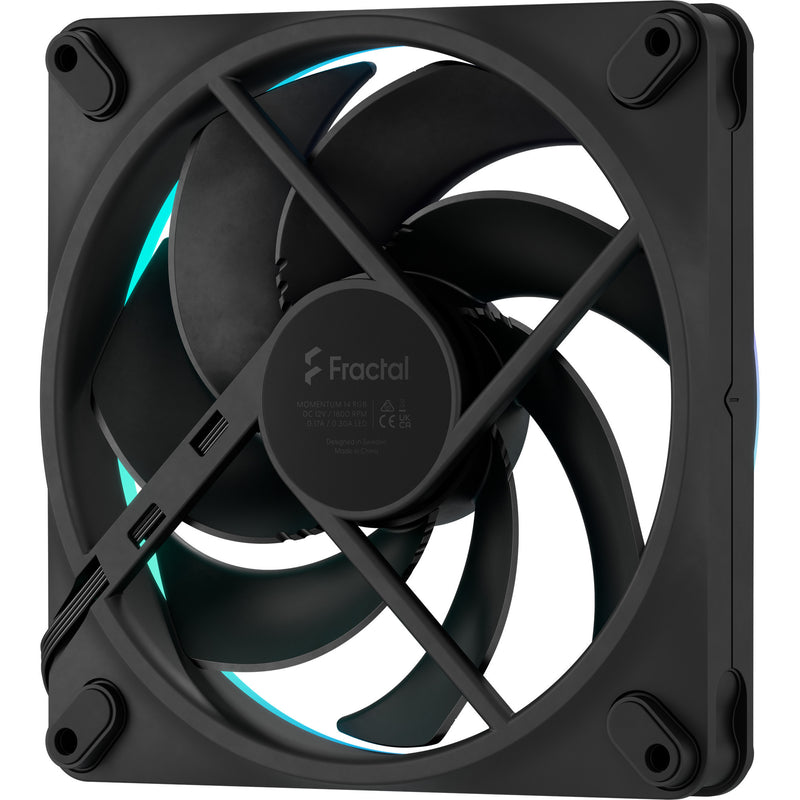Afbeelding laden in galerijviewer, Fractal design momentum 14 rgb case fan (zwart, 140 x 140 x 25 mm, pwm)