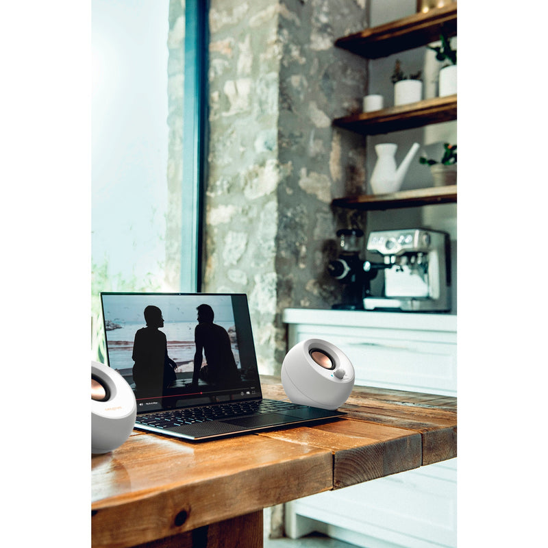 Load image into Gallery viewer, Creative pebble v3 pc-luidspreker (wit, bluetooth, usb-c, aux)
