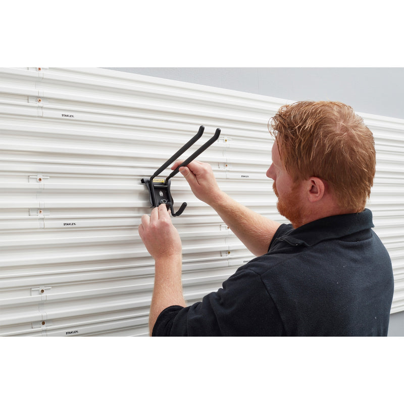 Load image into Gallery viewer, Stanley track wall - dubbele haak houder (zwart)