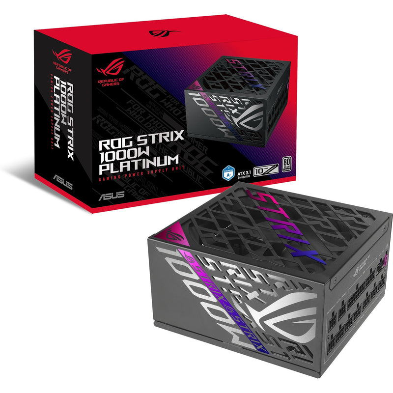 Load image into Gallery viewer, Asus rog strix platinum modulaire 1000 watt voeding (zwart, 1x 12v-2x6, 4x pcie)
