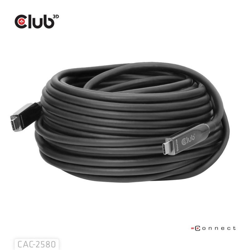 Afbeelding laden in galerijviewer, Club 3d full-feature usb-c kabel, 15m (zwart, 8k60hz 10gbps 60w)