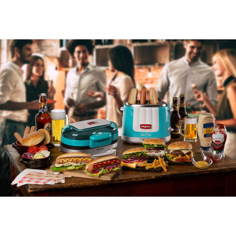Load image into Gallery viewer, Ariete party time hamburger maker 0205 01 elektrische bakplaat (lichtblauw wit)