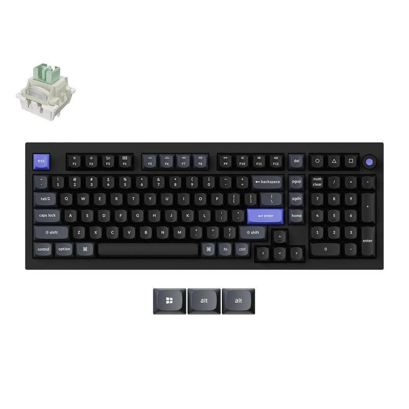Load image into Gallery viewer, Keychron q5 he 8k magnetic switch keyboard (zwart, us lay-out (qwerty), ultra-fast lime, 96%, rgb leds, osa double-shot pbt, hot swap, knob)