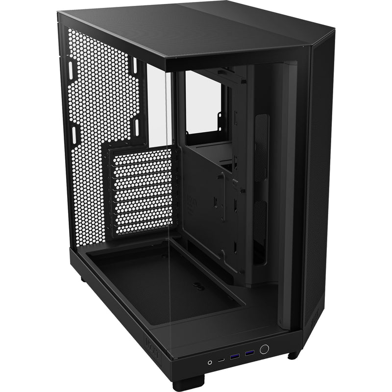 Load image into Gallery viewer, Nzxt h6 flow rgb midi tower behuizing (zwart | 2x usb-a | 1x usb-c | rgb | tempered glass)