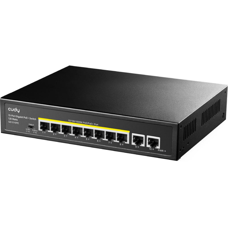 Afbeelding laden in galerijviewer, Cudy 8-gbe poe+ switch with 2 uplink gbe (zwart)