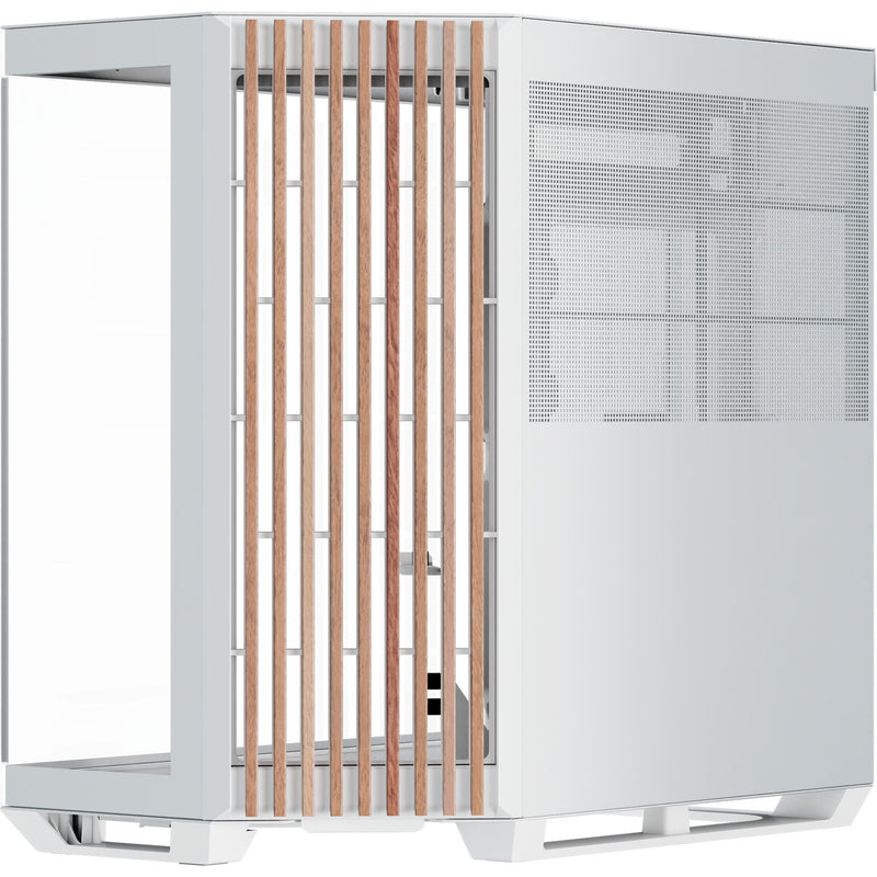 Load image into Gallery viewer, Apnx v1-w-wt-v1 midi tower behuizing (wit houtkleur | 2x usb-a | 1x usb-c | window)
