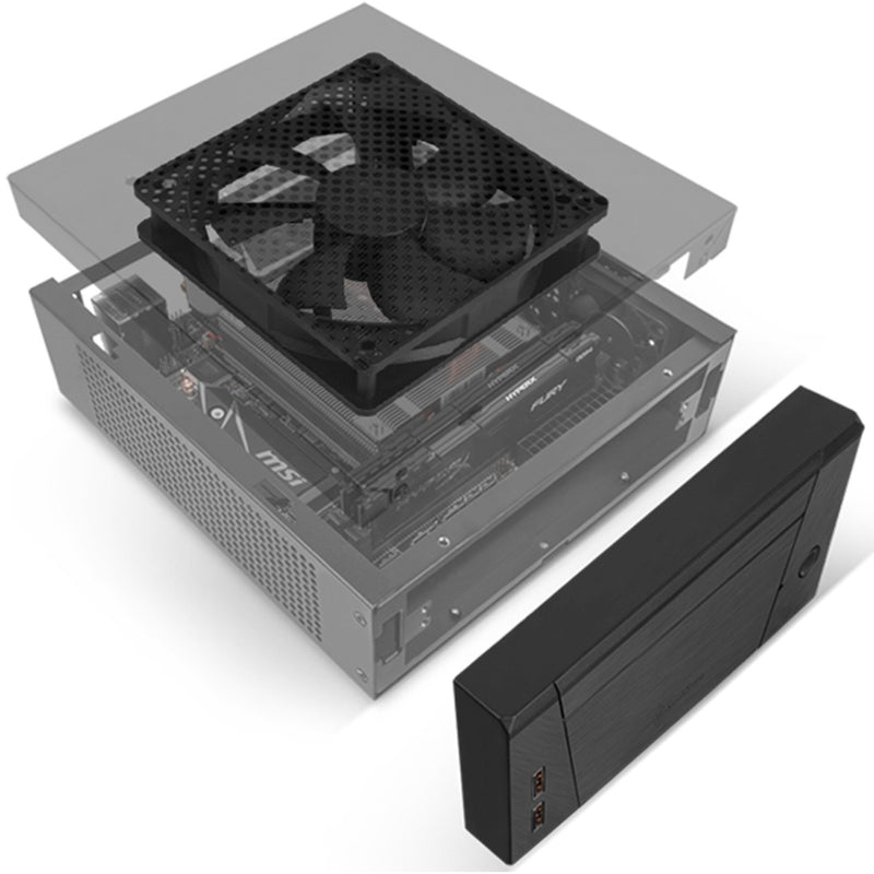 Afbeelding laden in galerijviewer, Silverstone sst-ml10b htpc behuizing (zwart | 2x usb-a)