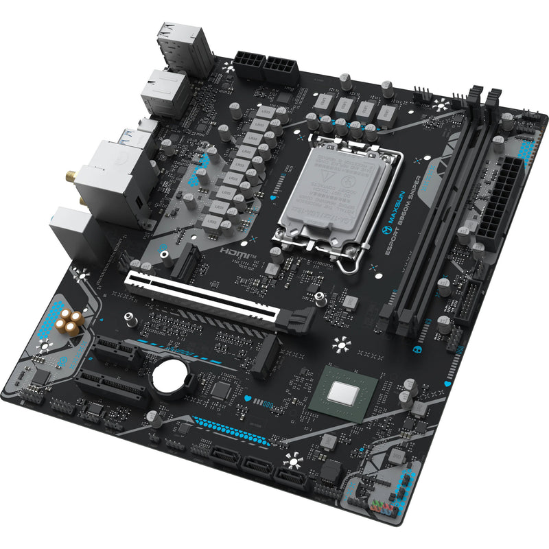 Afbeelding laden in galerijviewer, Maxsun ms-esport b860m sniper wifi socket 1851 moederbord (zwart, raid, 2.5 gb-lan, wlan, bt, sound, µatx)