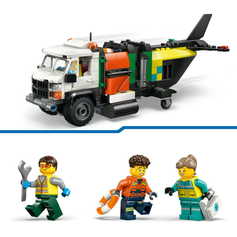 Load image into Gallery viewer, Lego city 60505 vliegtuig, servicewagen en hovercraft remix