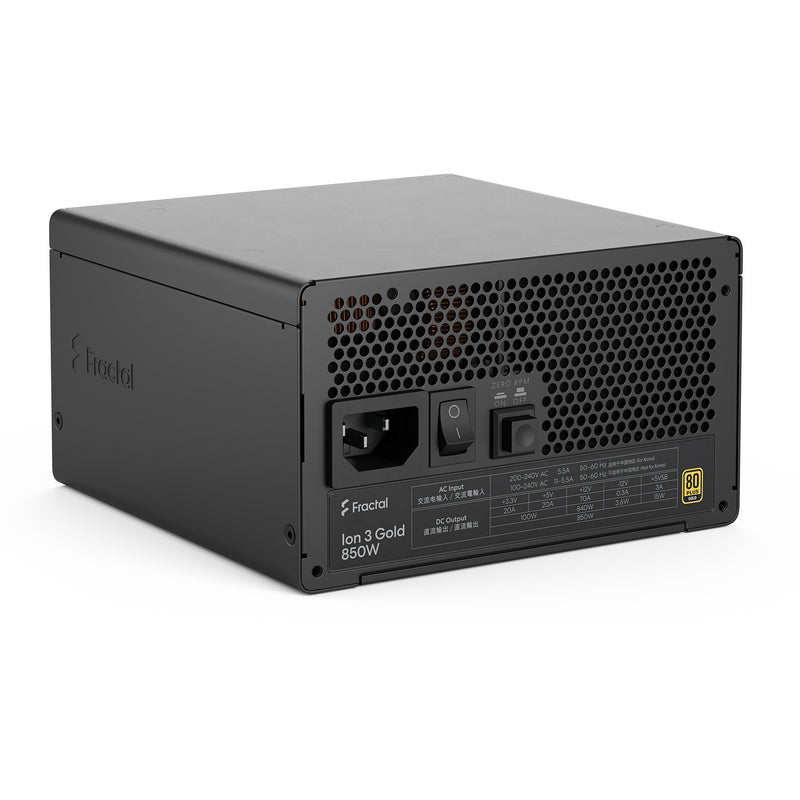 Afbeelding laden in galerijviewer, Fractal design ion gold 3 modulaire 850 watt voeding (zwart, 1x 12v-2x6, 3x pcie)