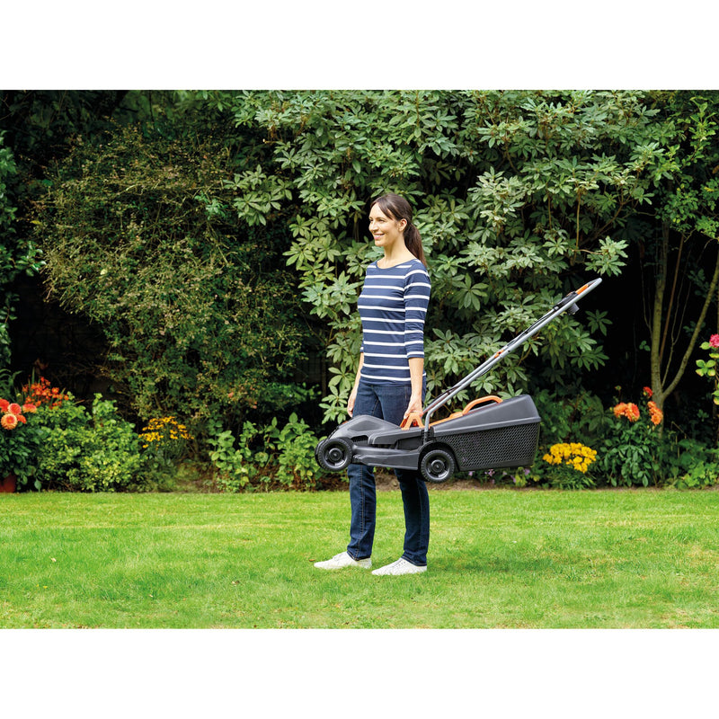 Afbeelding laden in galerijviewer, Black+decker 1000w 32cm grasmaaier + 250w grastrimmer (zwart oranje, gazons tot 250m²)