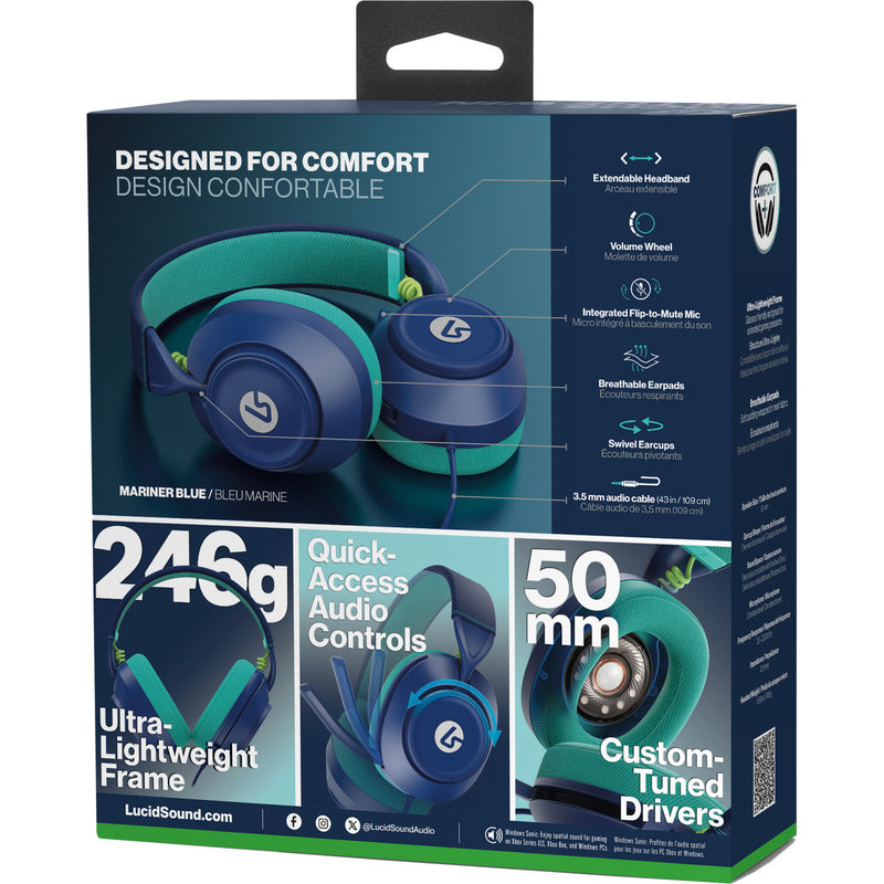 Load image into Gallery viewer, Powera lucidsound ls10x gen 2 bedrade gamingheadset - mariner blue over-ear gaming headset (donkerblauw lichtblauw, xbox series x|s, xbox one, pc)