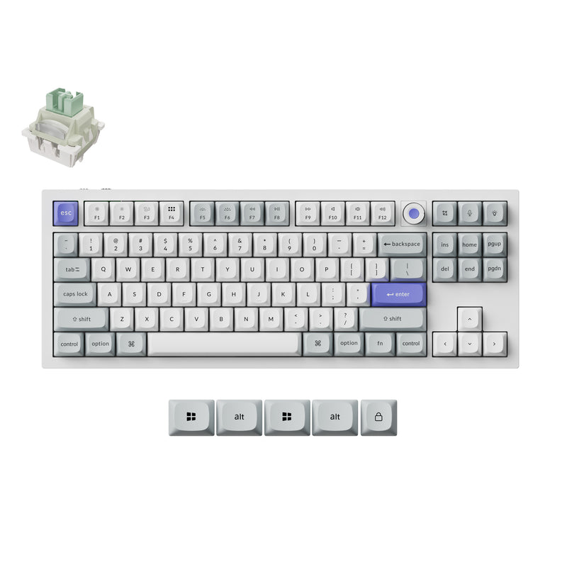 Load image into Gallery viewer, Keychron q3 he 8k magnetic switch keyboard (wit, us lay-out (qwerty), ultra-fast lime, 80% (tkl) , rgb, hot swap, 8k)