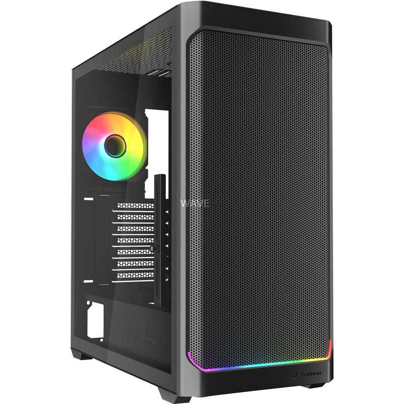 Load image into Gallery viewer, Sharkoon ak4w rgb strip midi tower behuizing (zwart | 2x usb-a | 1x usb-c | rgb | tempered glass)
