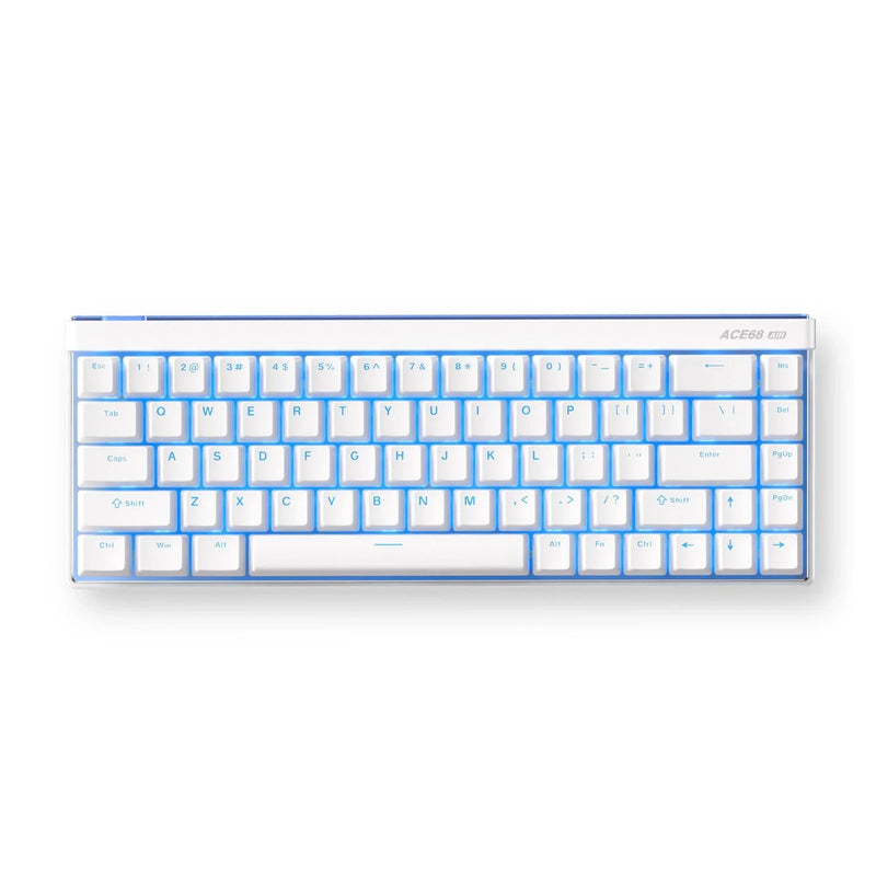 Afbeelding laden in galerijviewer, Mchose ace 68 air hall effect magnetic switch gaming keyboard (wit, us lay-out (qwerty), mount tai gt he, 65%, rgb, hot swap, pbt keycaps, usb-c, hall effect sensor)