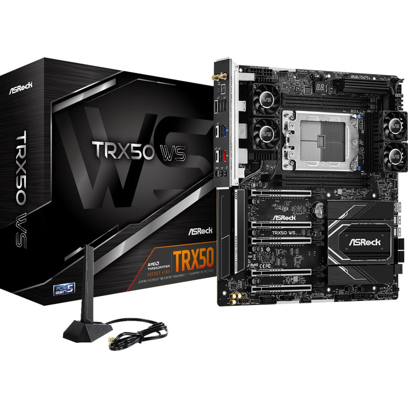 Load image into Gallery viewer, Asrock trx50 ws socket str5 moederbord (zwart, raid, 2,5gb-lan, wlan, bt, sound, atx)