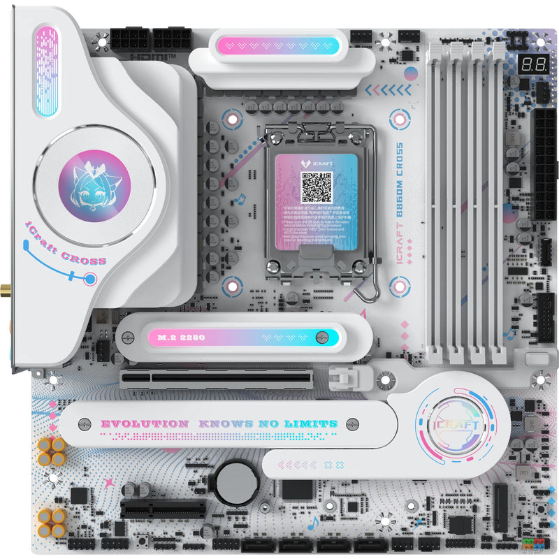 Afbeelding laden in galerijviewer, Maxsun ms-icraft b860m cross socket 1851 moederbord (wit, raid, 5 gb-lan, wlan, bt, sound, µatx)