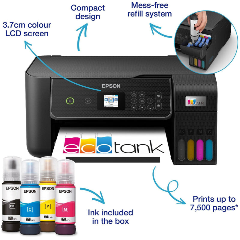 Load image into Gallery viewer, Epson ecotank et-2871 a4 multifunctionele wi-fi-printer met inkttank all-in-one inkjetprinter (zwart, scannen, kopiëren, wi-fi, inclusief tot 3 jaar inkt)