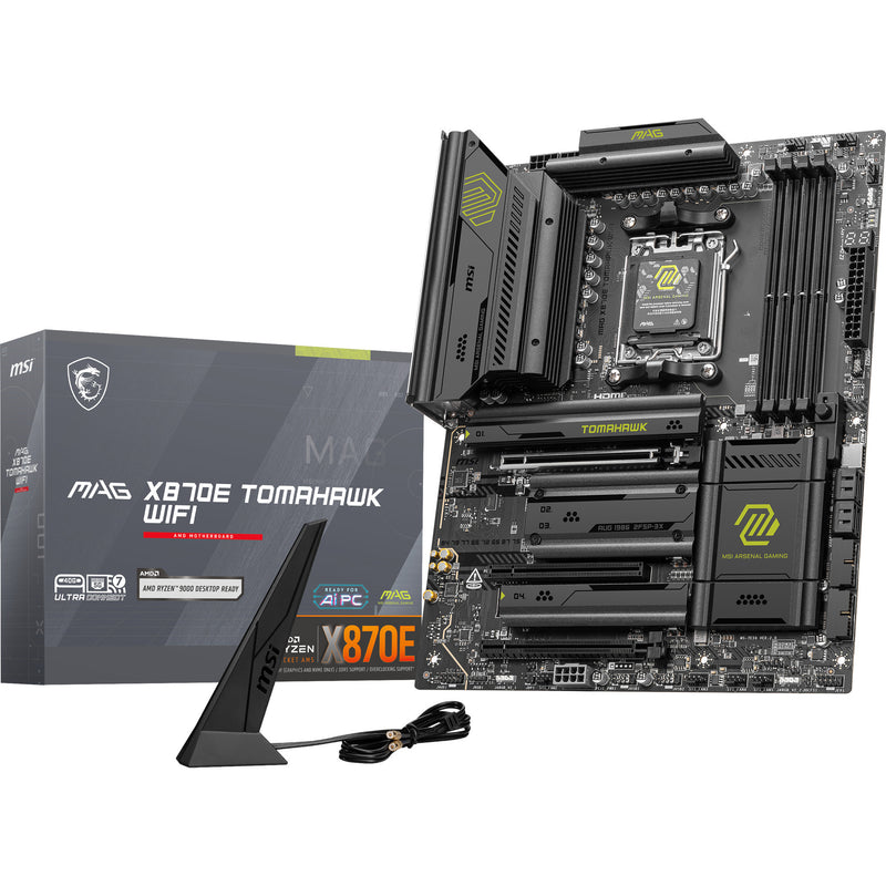 Load image into Gallery viewer, Msi mag x870e tomahawk wifi socket am5 moederbord (zwart, 5gb-lan, wi-fi 7, bt, sound, atx)