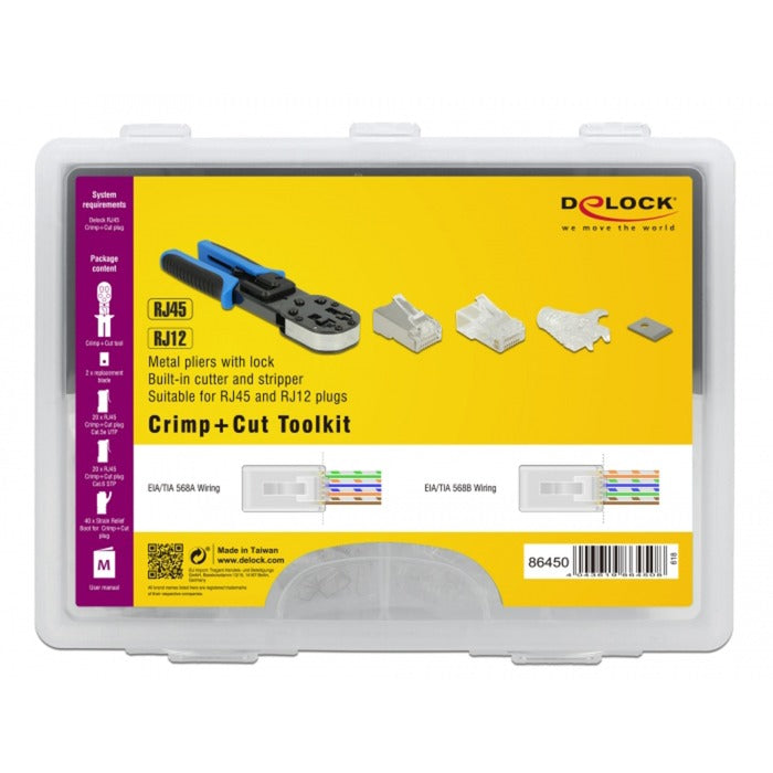 Load image into Gallery viewer, Delock rj45 crimp + cut set krimptang (zwart blauw)