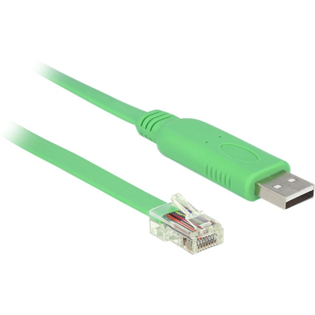 Load image into Gallery viewer, Delock usb-a 2.0 male > 1x serial rs-232 rj45 male kabel (groen, 1,8 meter)