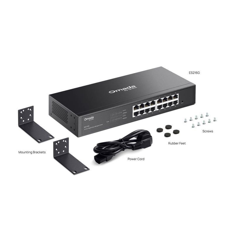 Load image into Gallery viewer, Tp-link omada es216g 16-poort gigabit easy managed switch (zwart)