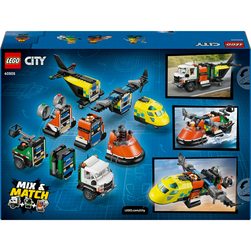 Load image into Gallery viewer, Lego city 60505 vliegtuig, servicewagen en hovercraft remix