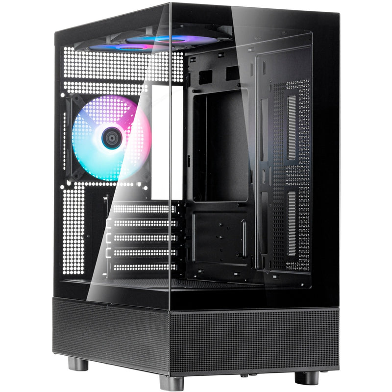 Load image into Gallery viewer, Silverstone lucid 04 mini tower behuizing (zwart | 2x usb-a | 1x usb-c | rgb | tempered glass)