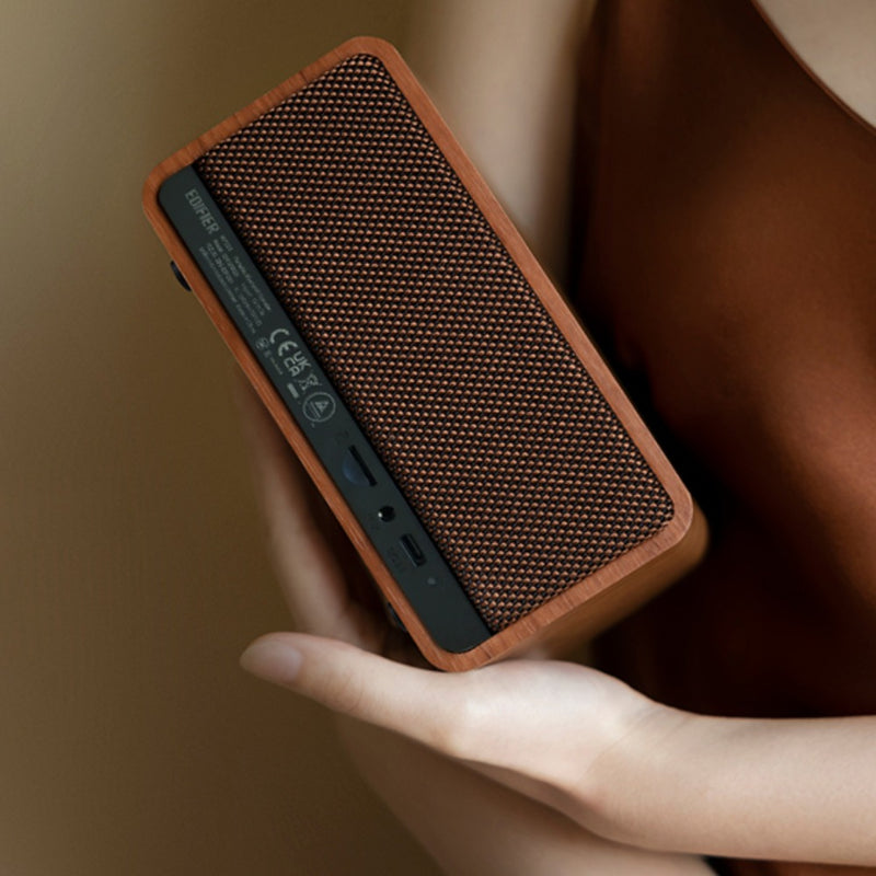 Load image into Gallery viewer, Edifier mp230 retro bluetooth speaker luidspreker (houtkleur, bluetooth, microsd, aux, usb-c)