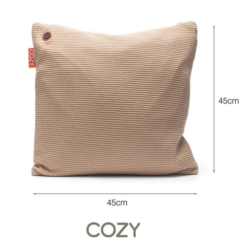 Afbeelding laden in galerijviewer, Cozy una knitted 45 x 45 cm draadloos warmtekussen (lichtbeige, powerbank 5000 mah)