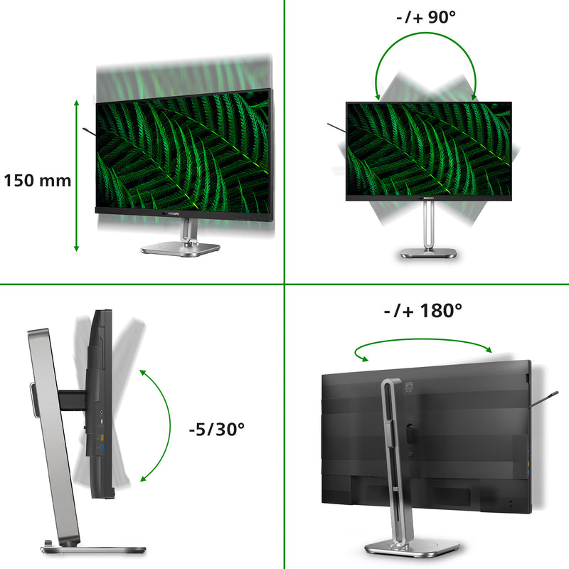 Load image into Gallery viewer, Philips 27b2g5601 27 monitor (zilver zwart, hdmi, displayport, usb, lan, audio)