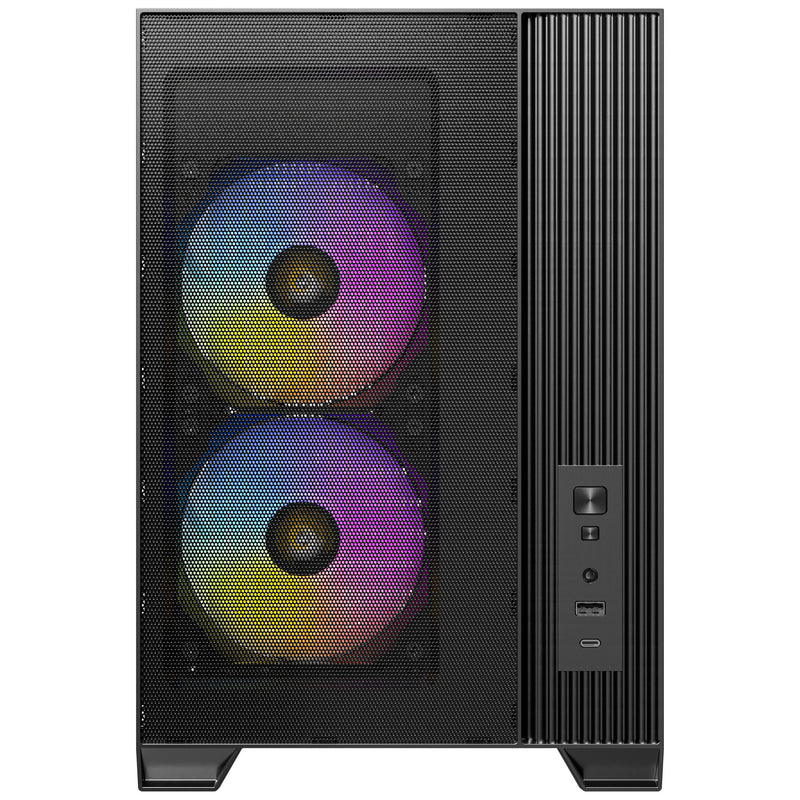 Load image into Gallery viewer, Antec flux m mini tower behuizing (zwart | 1x usb-a | 1x usb-c | tempered glass)