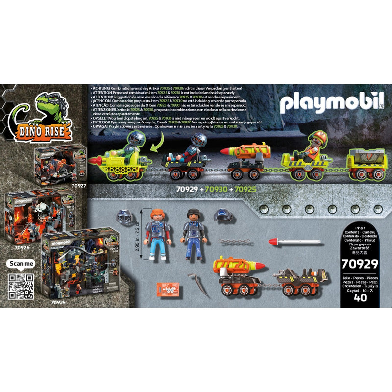 Load image into Gallery viewer, Playmobil dino rise - dino mine raket kart constructiespeelgoed (70929)