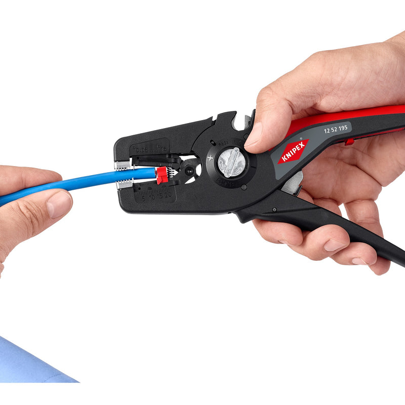 Load image into Gallery viewer, Knipex precistrip16 automatische afstriptang (zwart rood, geïntegreerde draadsnijder)
